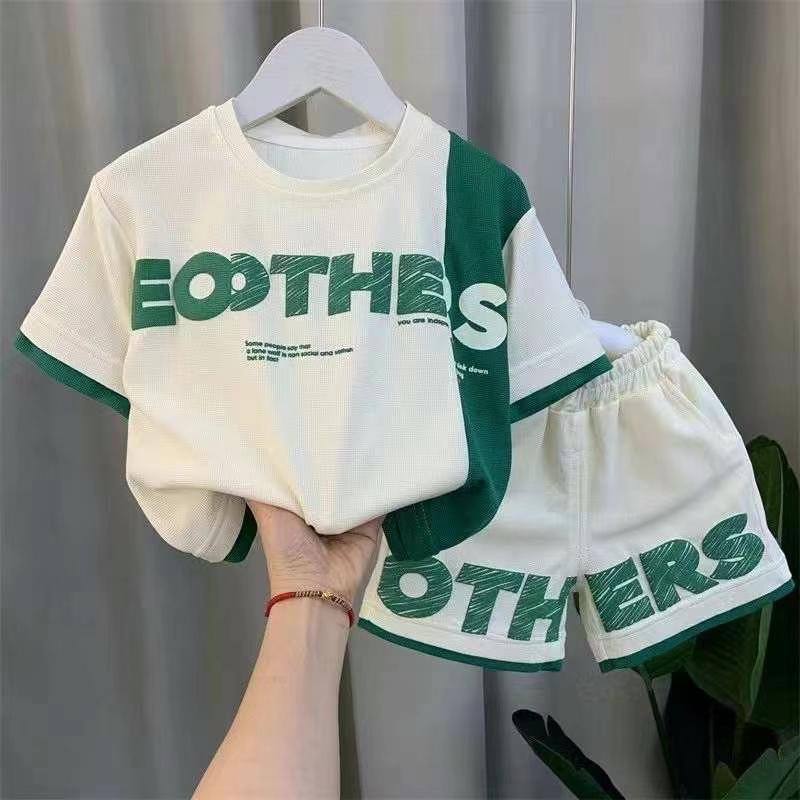 Boys Eoothers Letter Print Suit Green