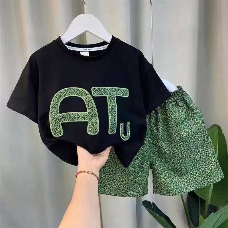 Boys ATU Varsity Letter Suit Green – Pure Cotton Kids Suit – Rs.1079 – Sheinn Pakistan