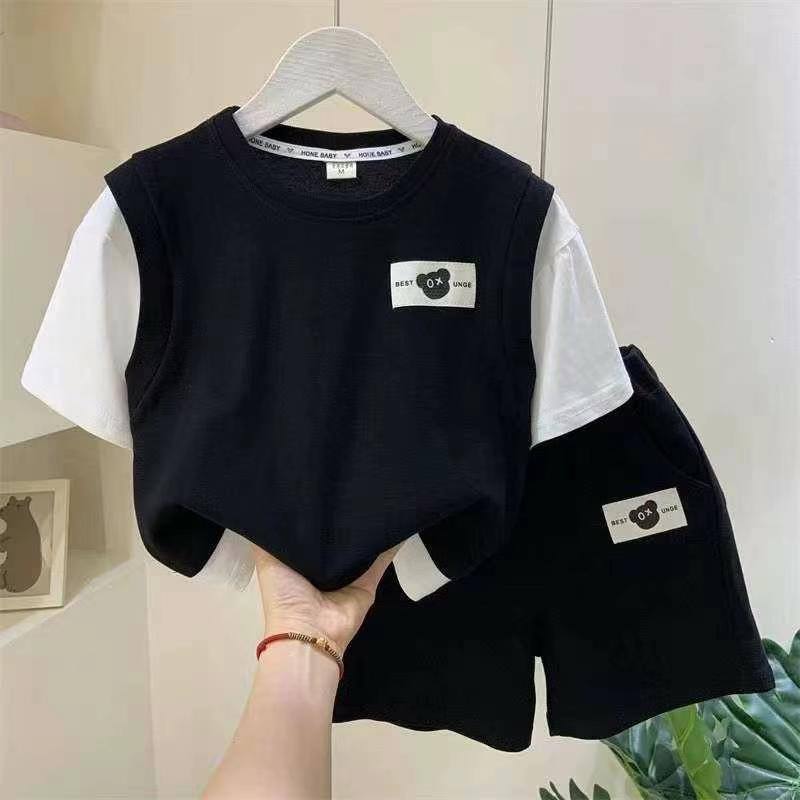 Boys Bear Patch Waffle Suit – Pure Cotton Kids Suit – Rs.1079 – Sheinn Pakistan