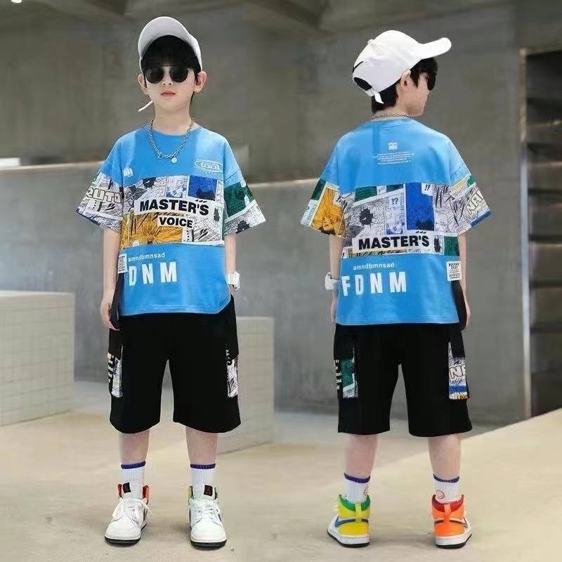 Boys Yellow Patchwork Graphic Suit – Pure Cotton Kids Suit – Rs.1079 – Sheinn Pakistan