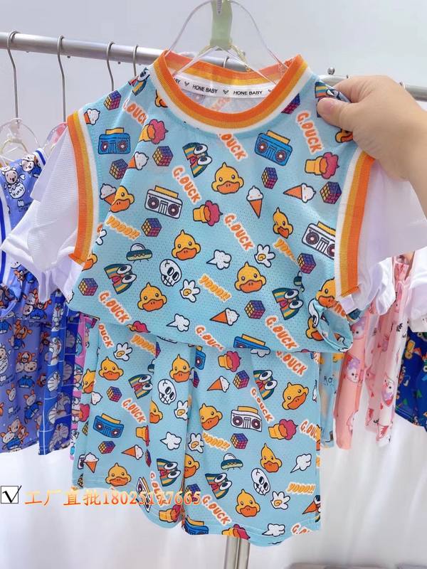 Baby Cartoon Food Print Vest Set – Pure Cotton Kids Suit – Rs.1079 – Sheinn Pakistan