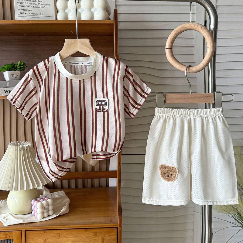 Boys Black Stripe White Suit – Pure Cotton Kids Suit – Rs.1079 – Sheinn Pakistan
