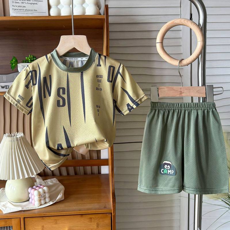 Boys Stripe Blue Skort Set – Pure Cotton Kids Suit – Rs.1079 – Sheinn Pakistan