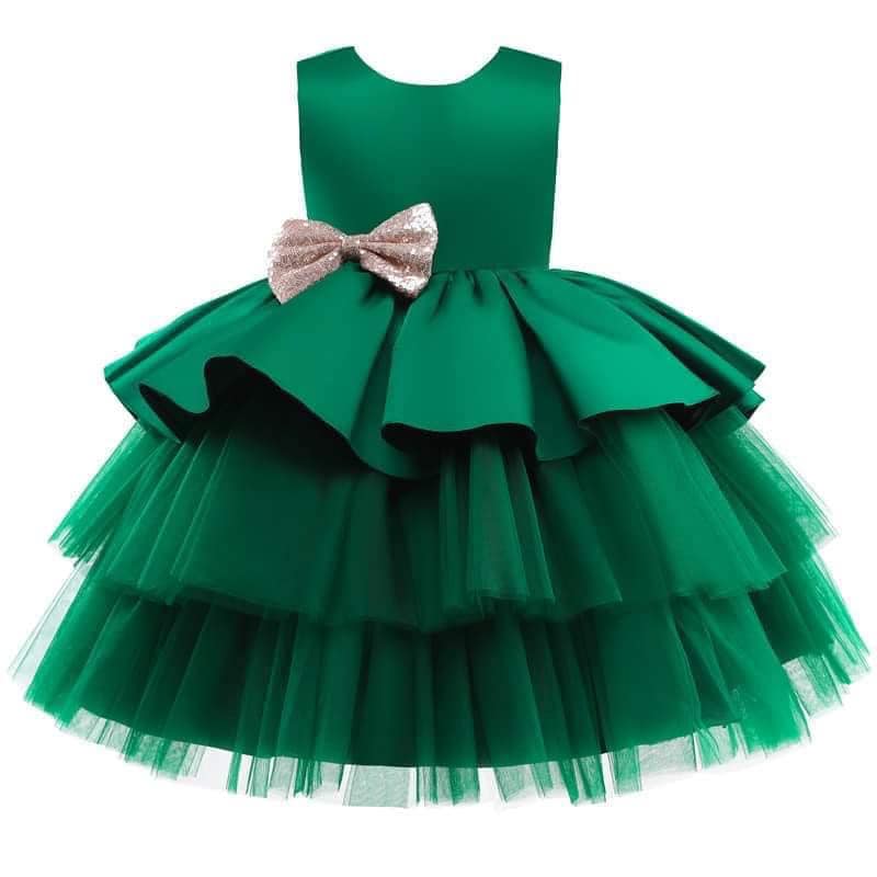 Baby Green Silk & Net Frills Half & Half Maxi – She Inn