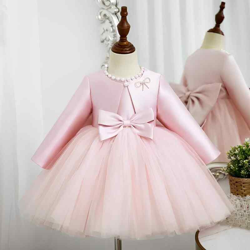 Baby Pink Frock With Coat