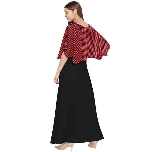 Black Maxi With Red Cape