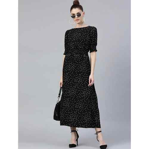 Black Polka Dot Maxi