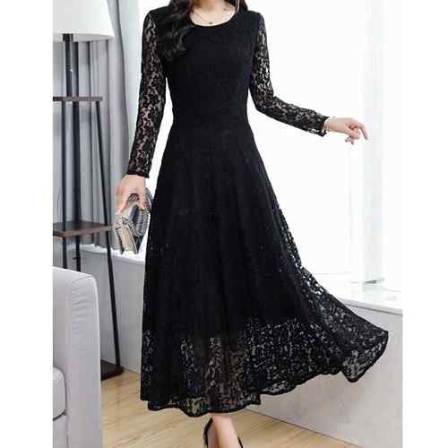 Black Stylish Net Maxi