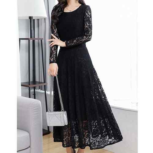 Black Stylish Net Maxi