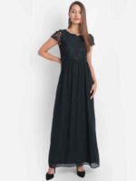 Dark Green Lace Detail Maxi