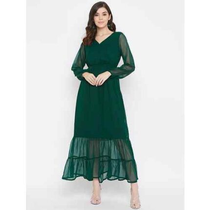 Overlap Neck Bottle Green Maxi