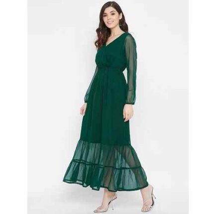 Overlap Neck Bottle Green Maxi