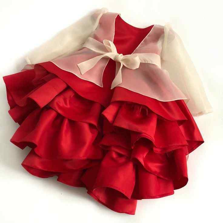 Red Flared Frock With Upper