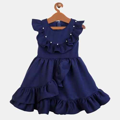 Royal Blue Pearl Baby Frock