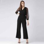 Self Design Women Black Jumpsuit