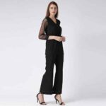 Self Design Women Black Jumpsuit