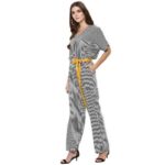 Self Tie Waist Striped Jumpsuit - Image 2