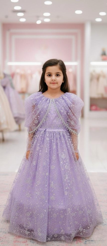 Silver Speckled Net Maxi Dress