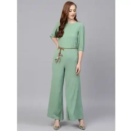 Women Green Solid Jumpsuit