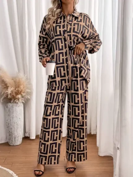 Women’s All Over Print Drop Shoulder Shirt & Pants