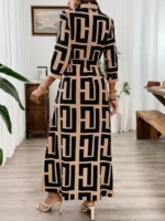 Women’s Brown Graphic Printed Maxi