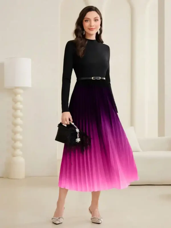 Women’s Ombre Pleated Maxi