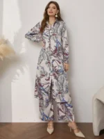 Women’s Plants Print Long Shirt & Pants