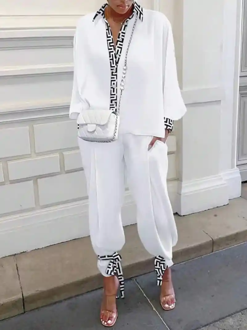 Women’s Printed Pattern Shirt & Pants (2) Women’s Printed Pattern Shirt & Pants