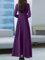 Women’s Purple Chiffon Tie Maxi - Image 3