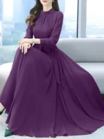 Women’s Purple Chiffon Tie Maxi