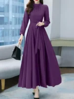 Women’s Purple Chiffon Tie Maxi